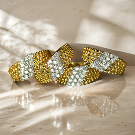 Vintage 18k Gold Sapphire Diamond Ring (Item No. VT187）