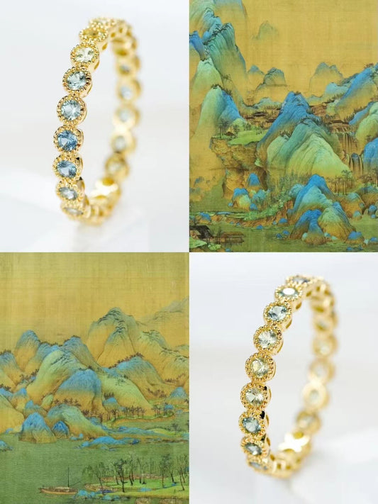 Rainbow Sapphire 18k Gold Ring (Item No. SA029）