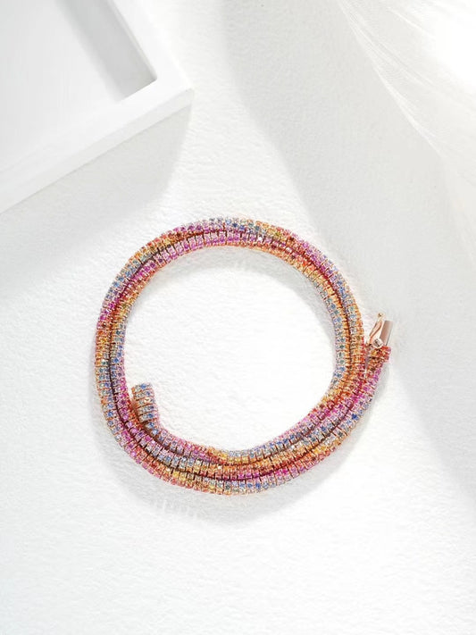 Rainbow Sapphire 18K Gold Necklace(Item No. SA006）
