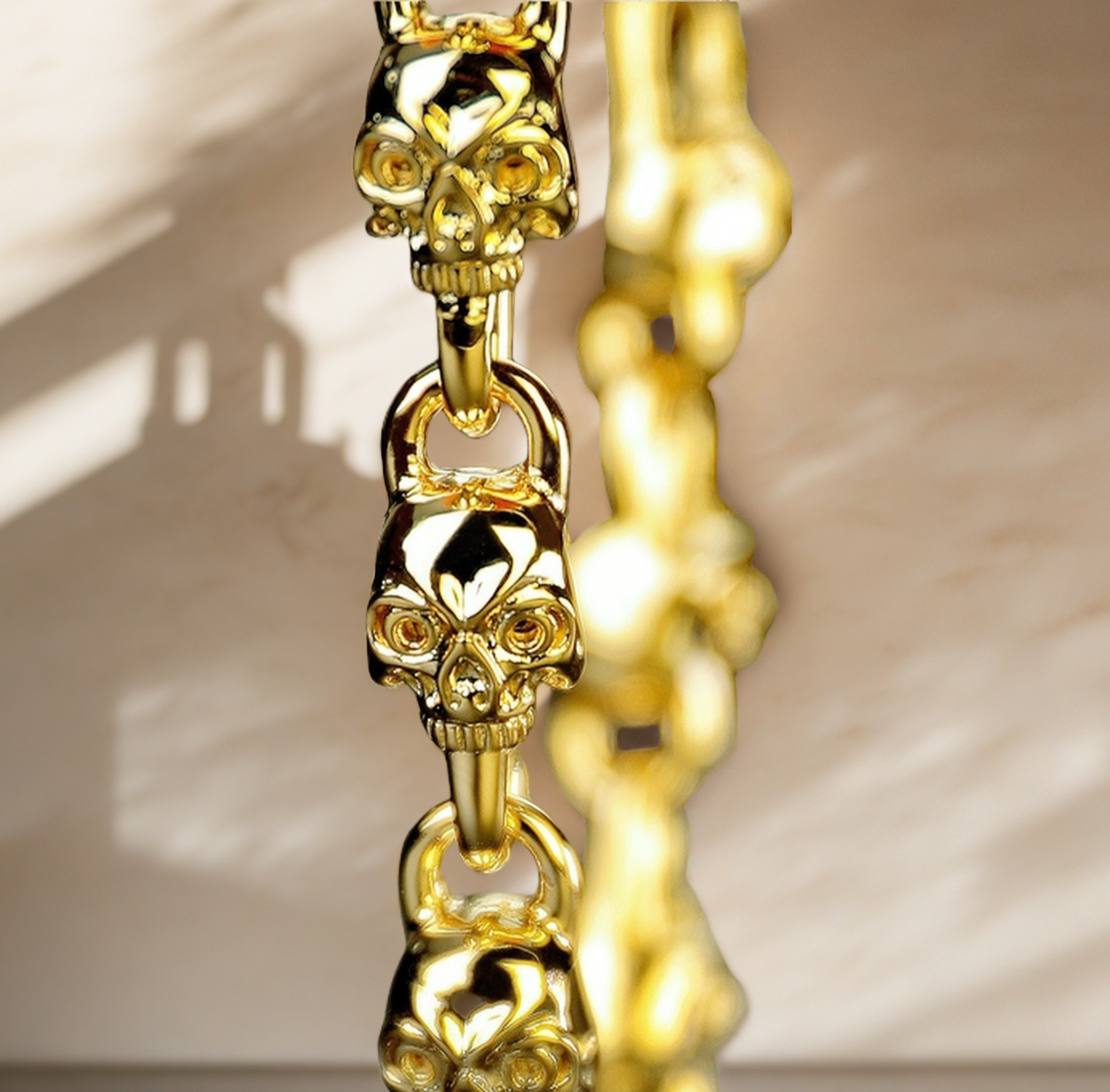 Skull Sterling Silver/9k/14k/18k Necklace Chain (Item No. GN0006）