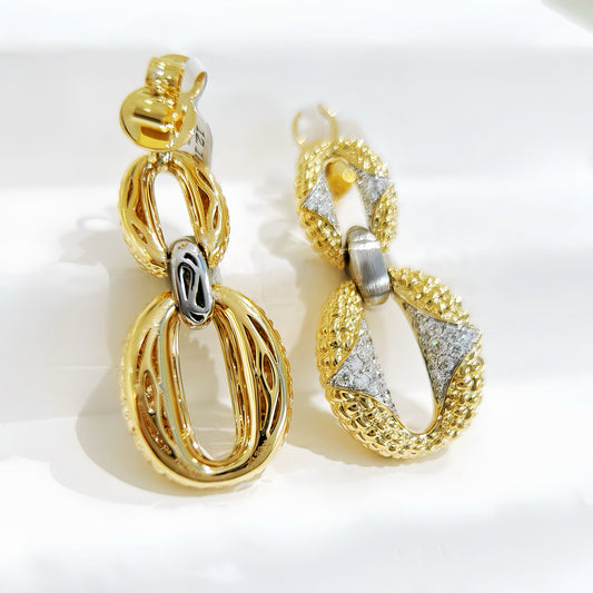 Vintage 18k Gold Diamond Earring (Item No. VT267)