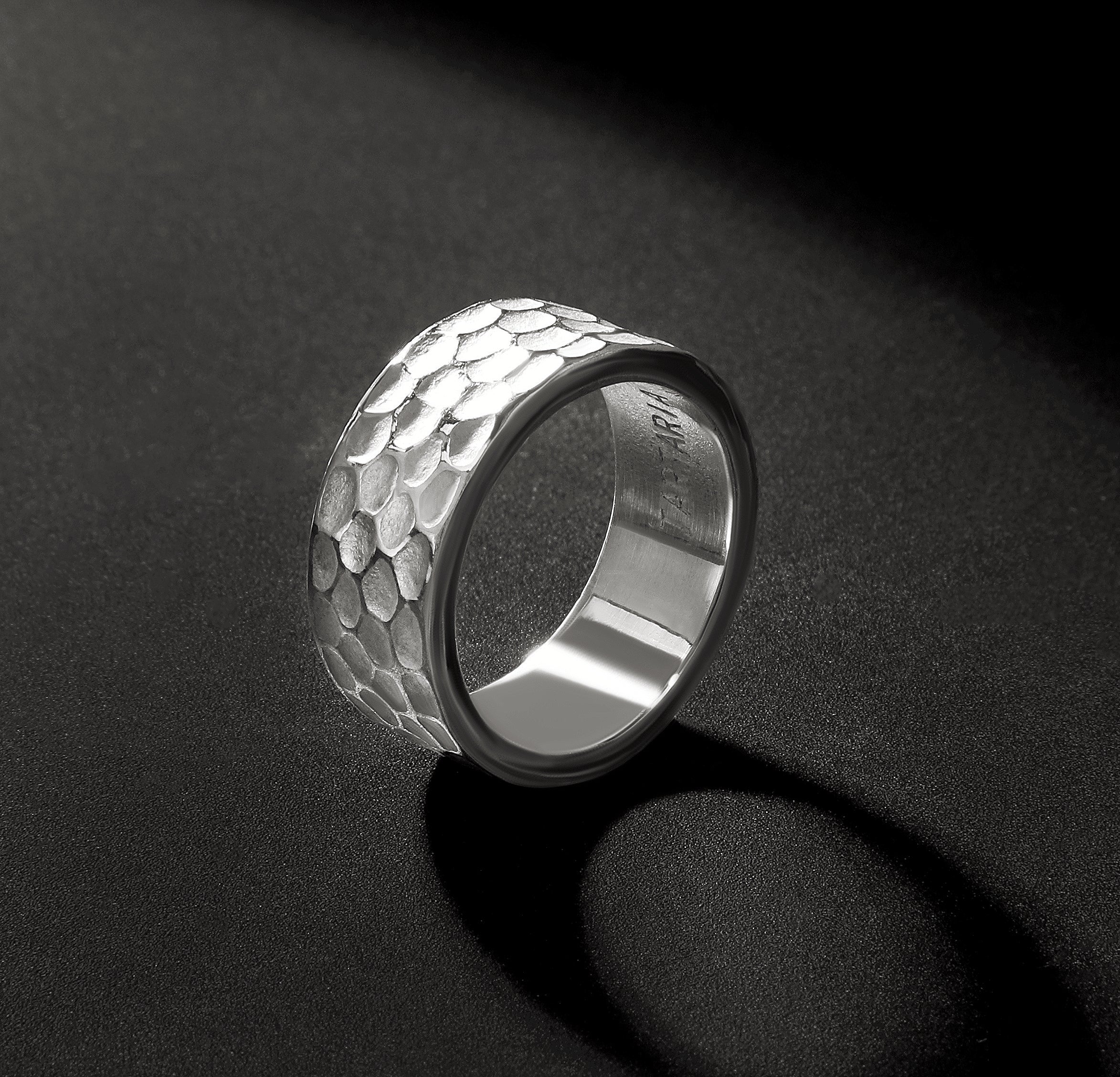 8mm Hammered Silver Ring (Item No. R0140)