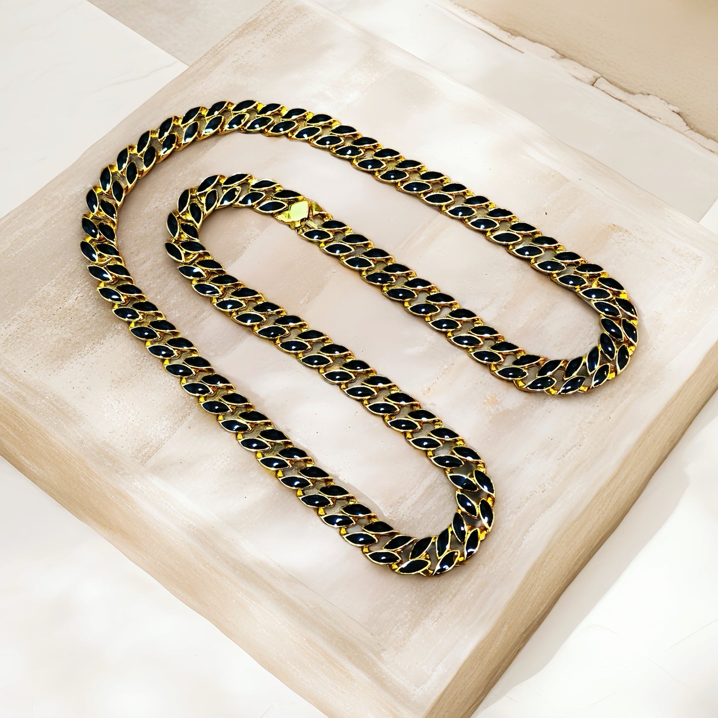 Curb Link Enamel Sterling Silver/9k/14k/18k Necklace Chain (Item No. GN0003）