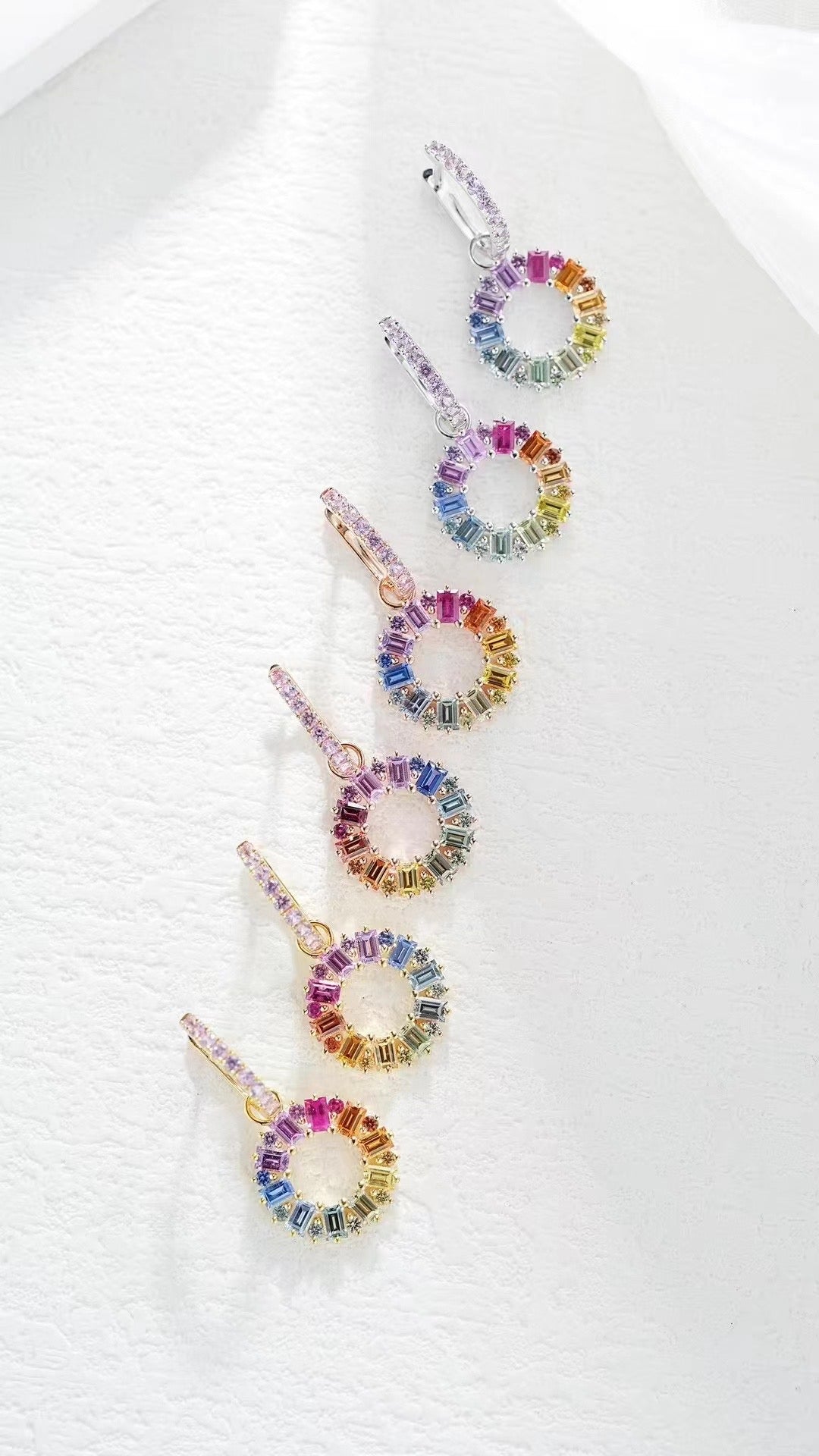 Rainbow Sapphire 18K Gold Earring (Item No. SA038）