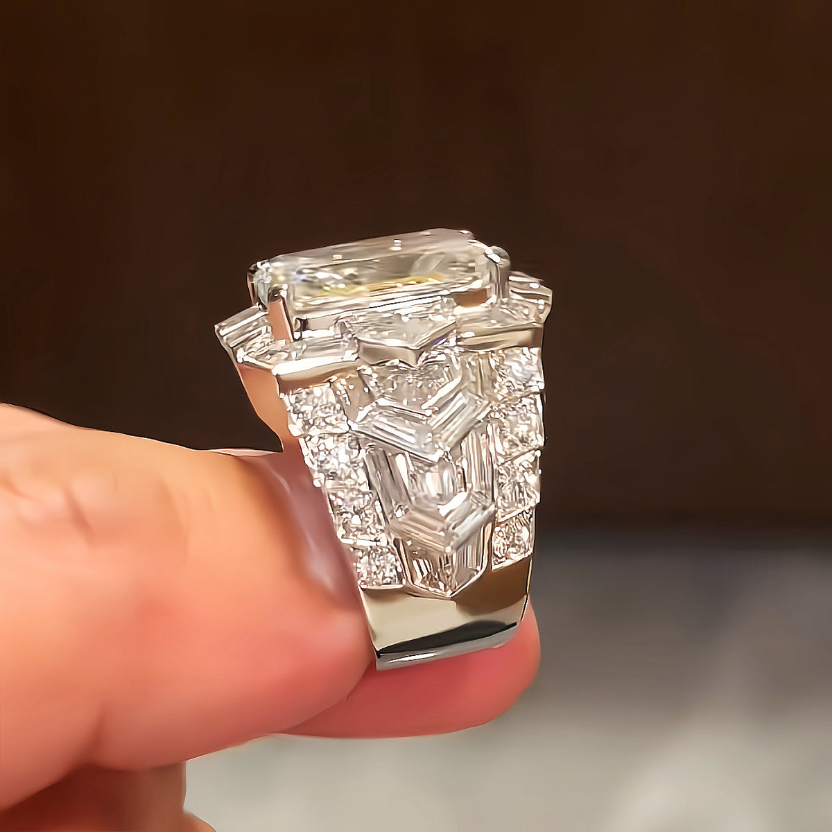 Platinum Gold Lab Grown Diamond Ring (Item No. JXXR05）