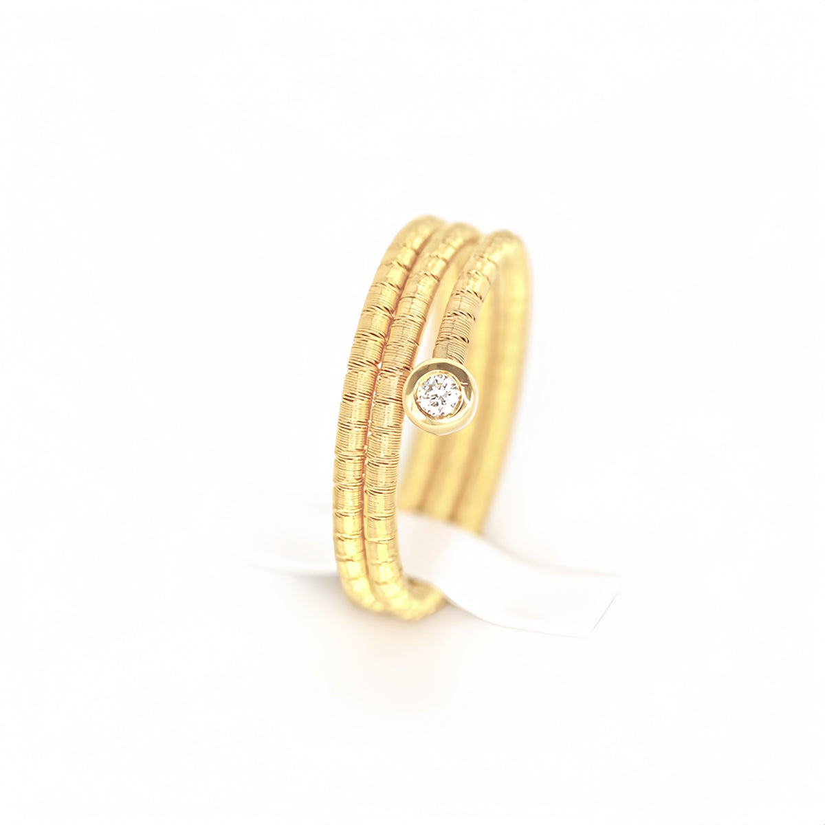 Tripple Twisted 18k Gold Diamond Ring (Item No. SX071CR）