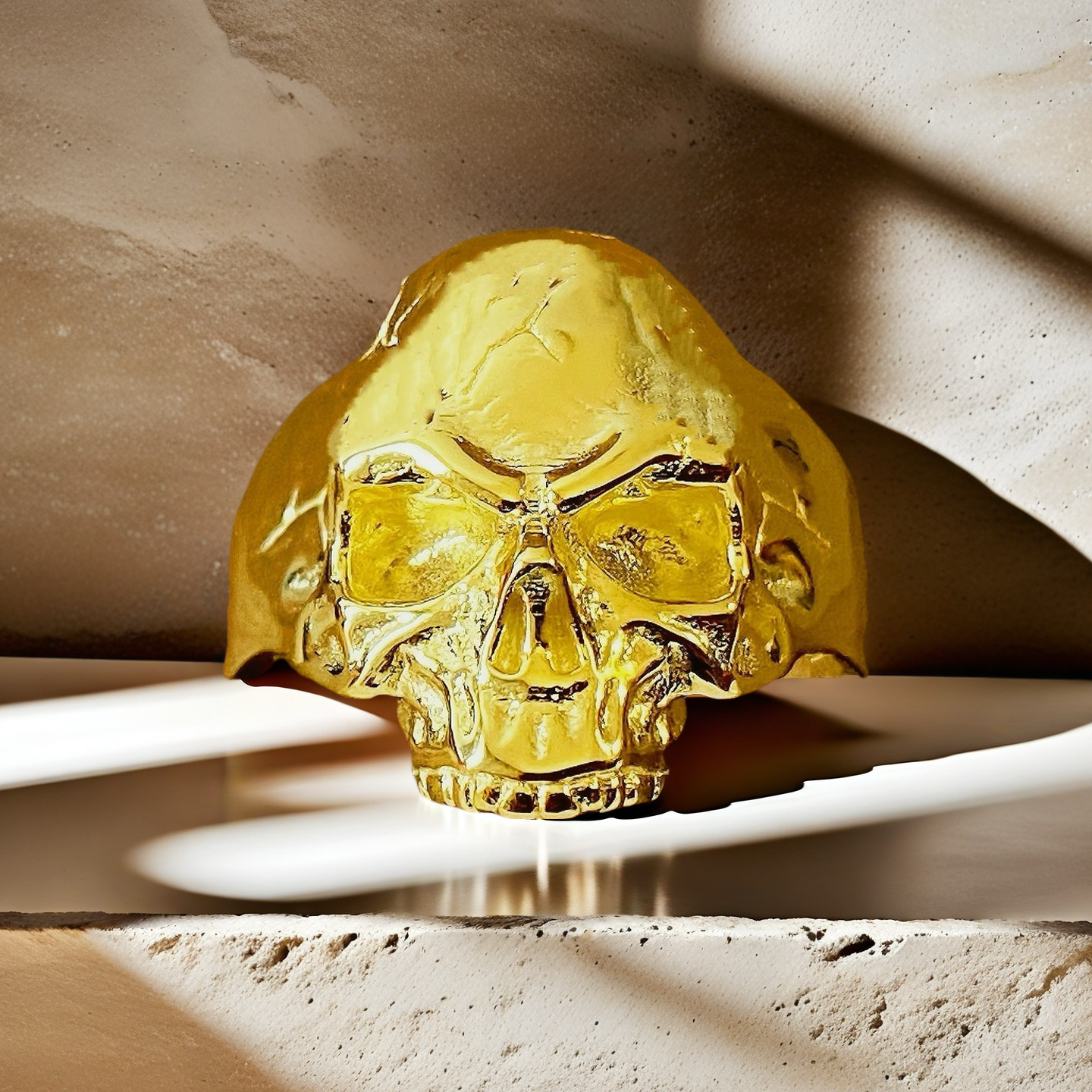 Half Jaw Skull 925 Sterling Silver/9k/14k/18k Gold Ring (Item No. GR0011）