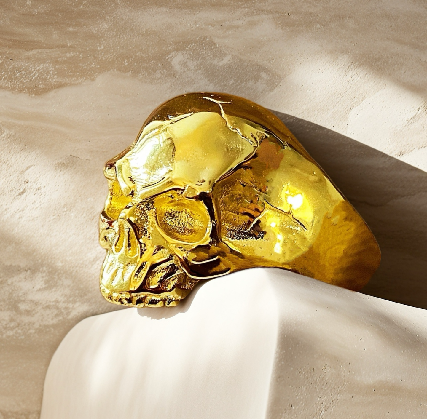 Half Jaw Skull 925 Sterling Silver/9k/14k/18k Gold Ring (Item No. GR0011）