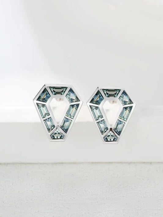 Rainbow Sapphire 18K Gold Earring (Item No. SA007）