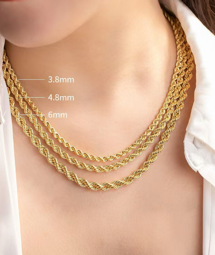 Braided 18k Gold Necklace Chain (Item No. GN0013）