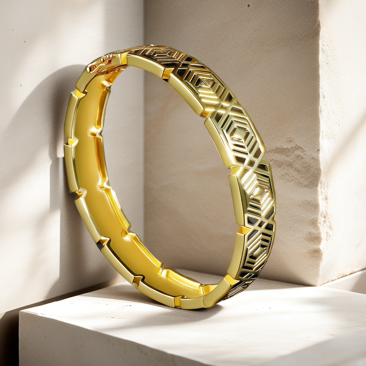 Greek Key Enamel 925 Sterling Silver/9k/14k/18k Gold Bangle(Item No. GB0011）