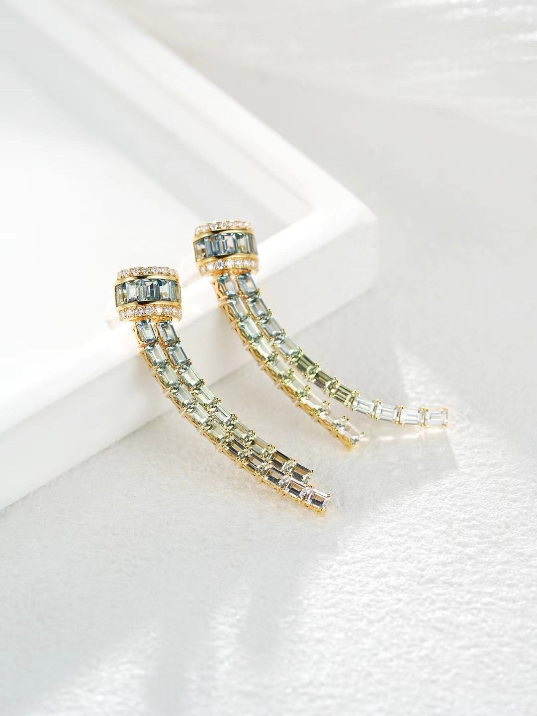 Rainbow Sapphire 18K Gold Earring (Item No. SA023）