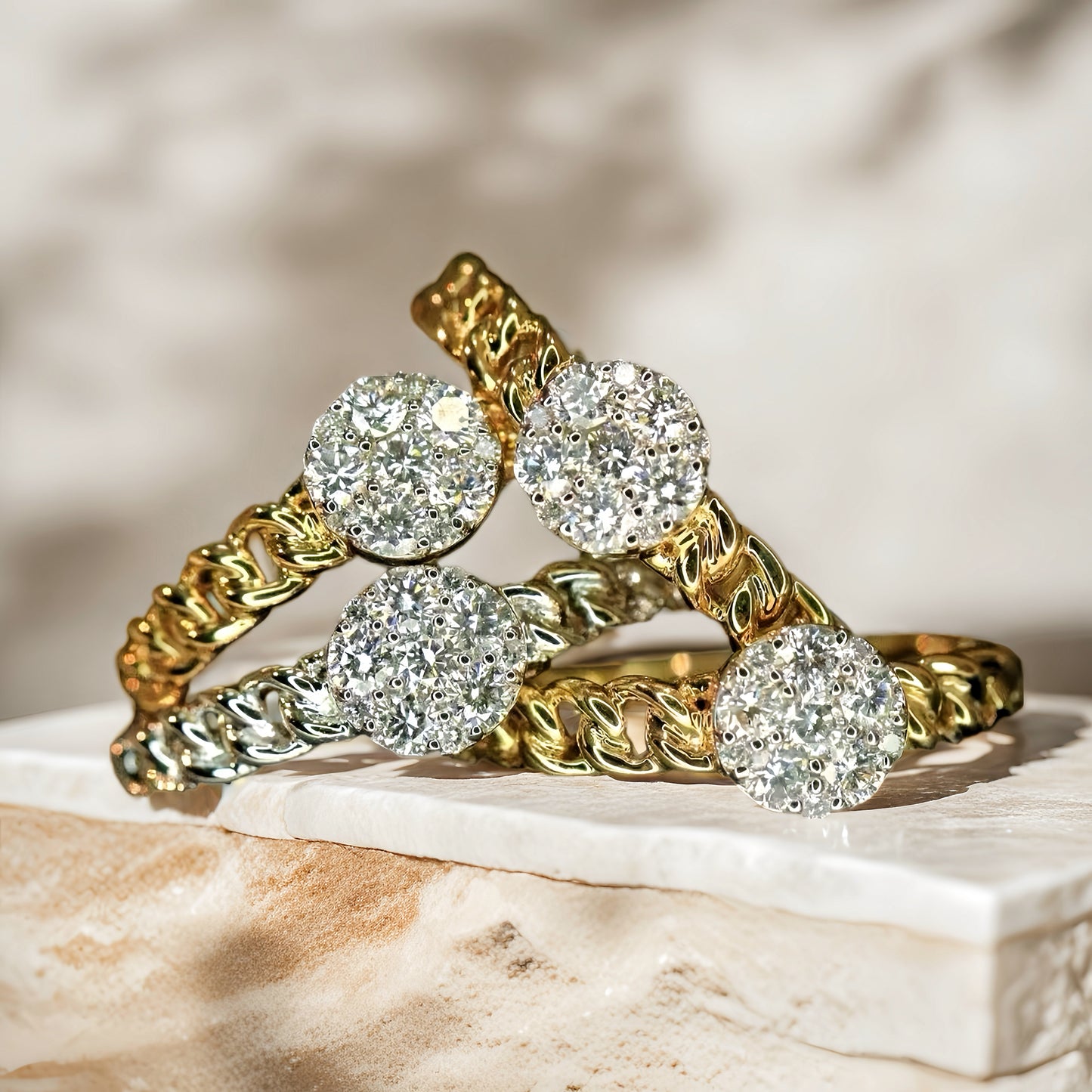 Cuban 18k Gold Diamond Ring (Item No. VT182）