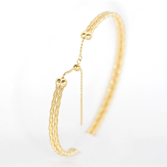 Twisted 18K Gold Bracelet (Item No. DG031CB）