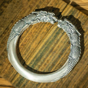 Double Dragon Silver Bangle (Item No. B0270)