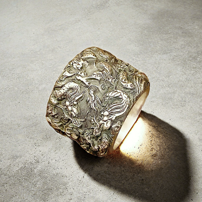 Nine Dragon Silver Ring (Item No. R0125)