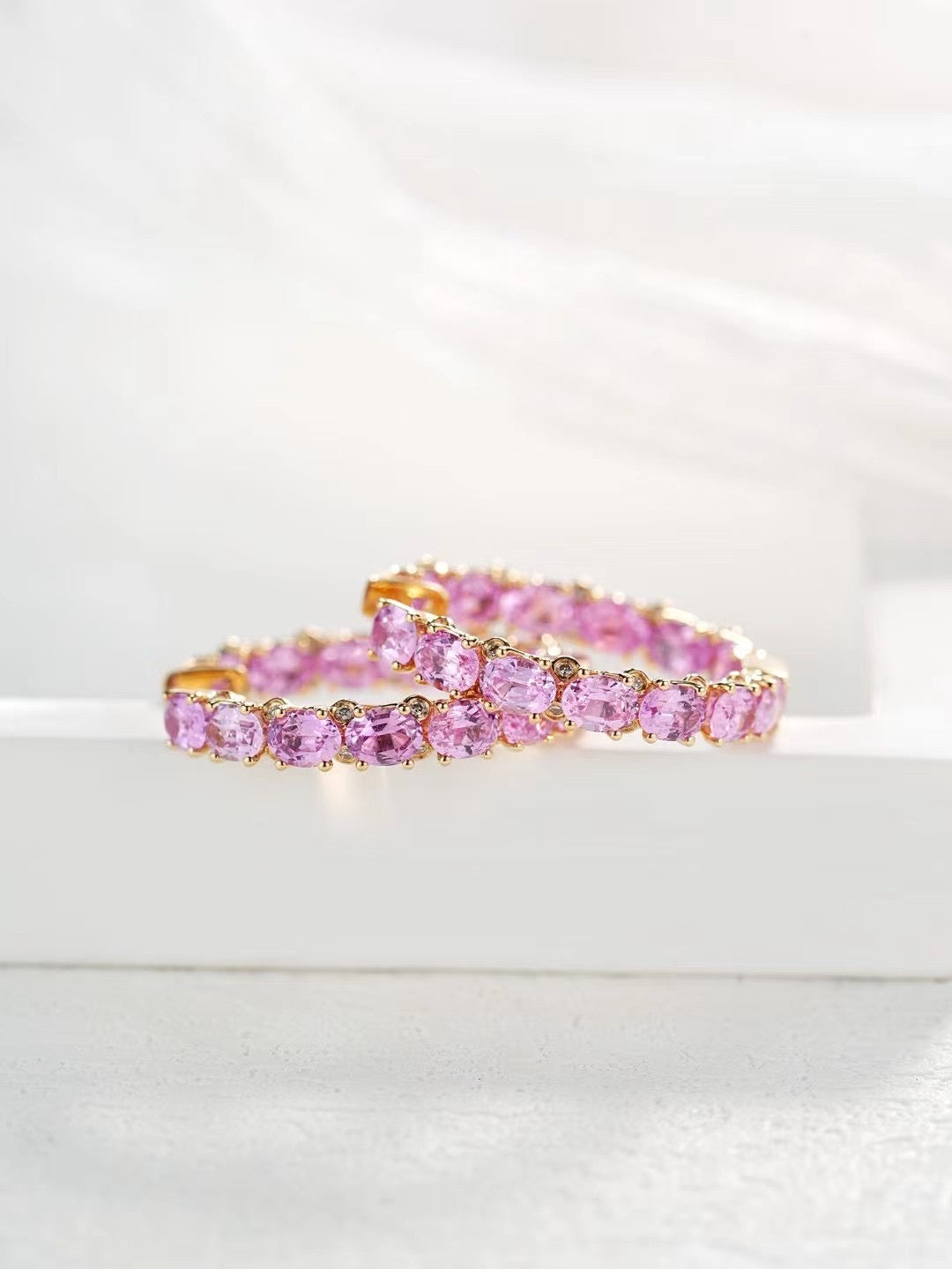 Rainbow Sapphire 18k Gold Earring (Item No. SA088）