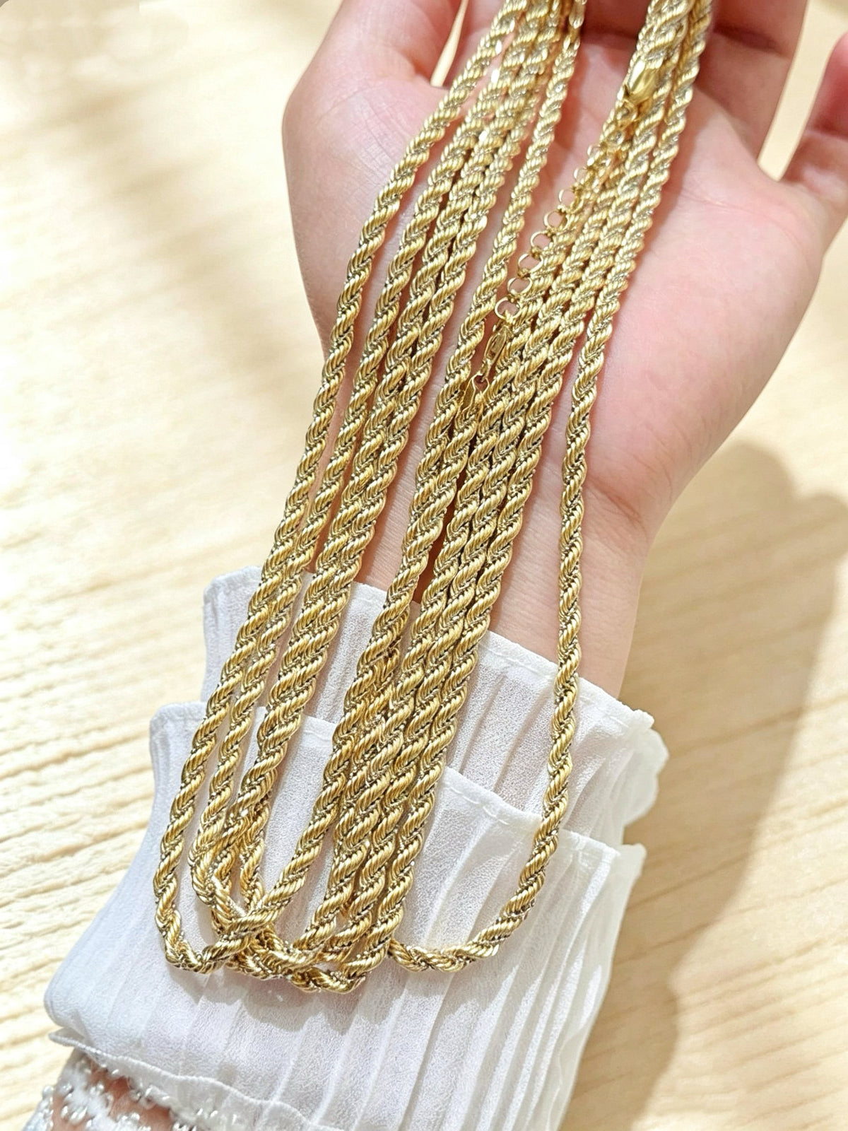 3.6mm Braided 18k Gold Necklace (Item No. HFN012）