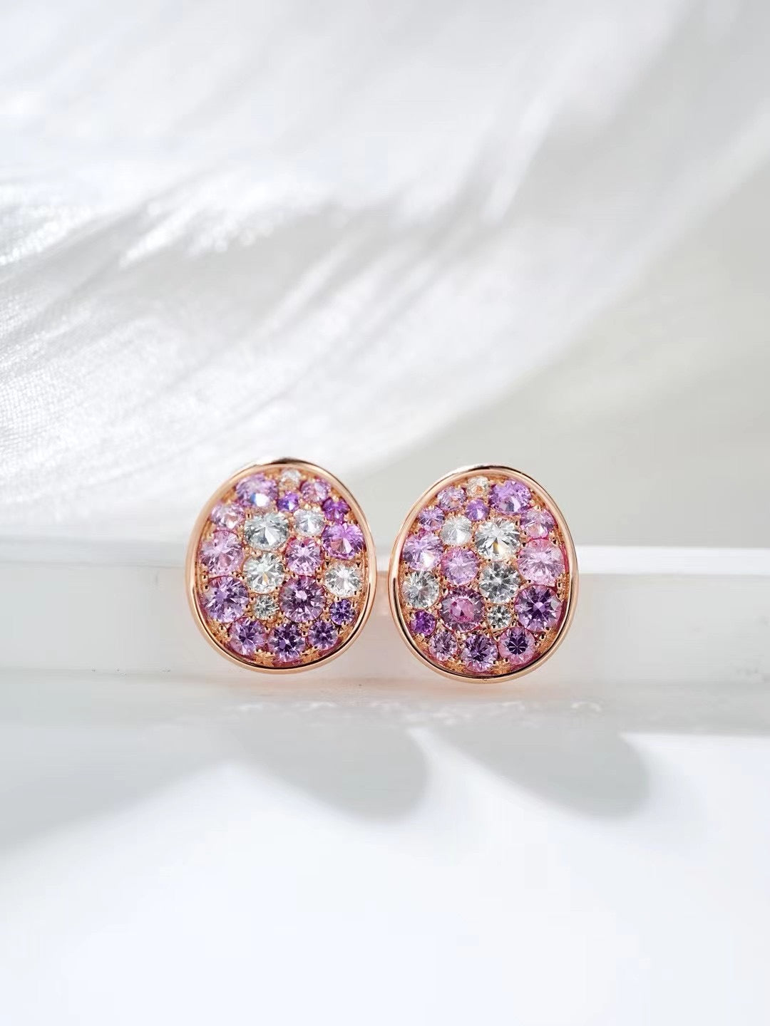 Rainbow Sapphire 18k Gold Earring (Item No. SA058）