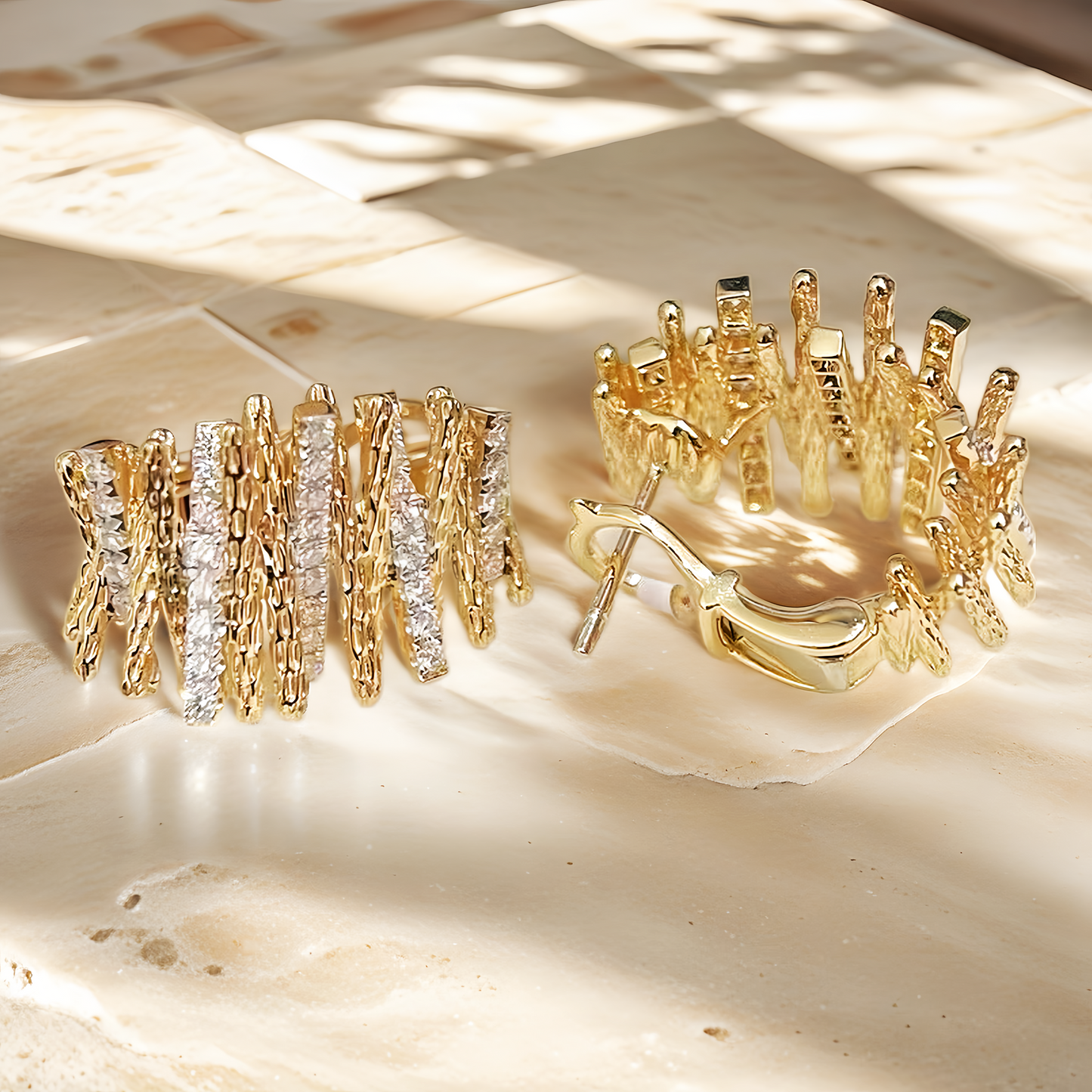 Vintage 18k Gold Diamond Earring (Item No. VT213）