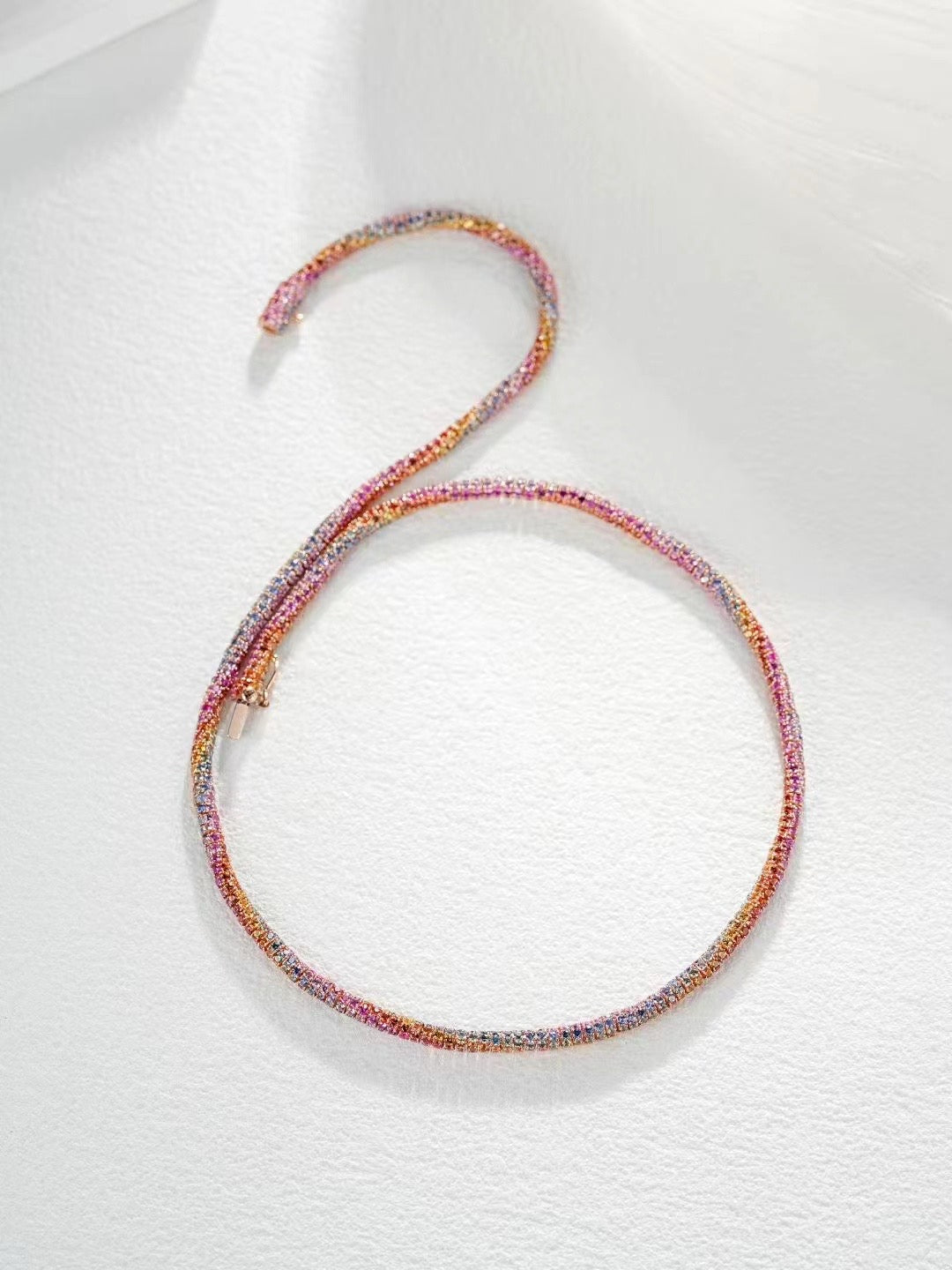 Rainbow Sapphire 18K Gold Necklace(Item No. SA006）