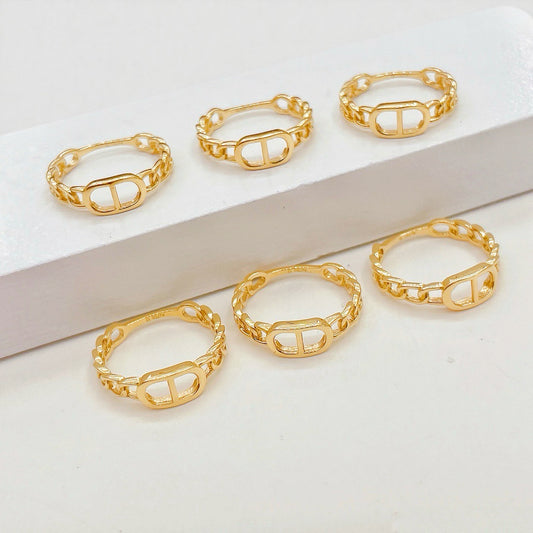 Curb Link 18k Gold Ring (Item No. HFR052）
