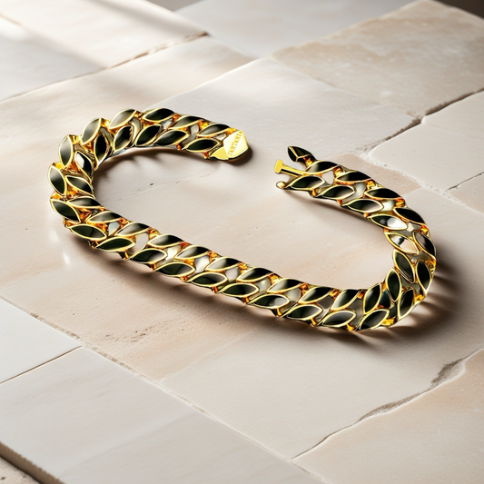 Enamel Curlink 925 Sterling Silver/9k/14k/18k Bracelet Chain (Item No. GB0002）