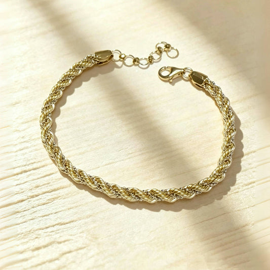 Braided 18K Gold Bracelet (Item No. HFB025）