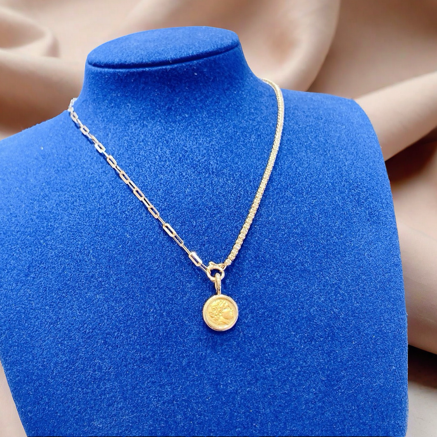 Apollo Ancient Greek Coin Medallion 18k 24k Gold Pendant (Item No. COIN065）