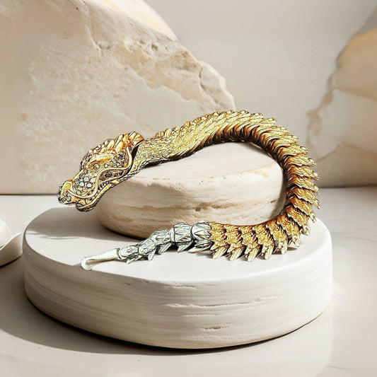 Gold Dragon Diamond Bracelet Chain (Item No. GB0023)