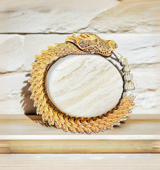Gold Dragon Diamond Bracelet Chain (Item No. GB0023)