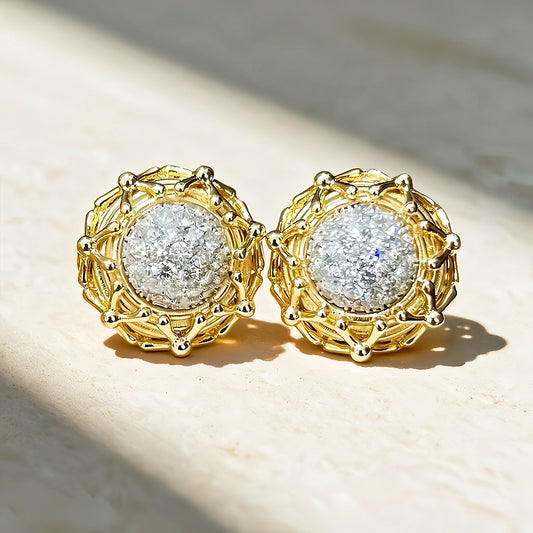 Sun Flower 18k Gold Diamond Earing (Item No. VT143）