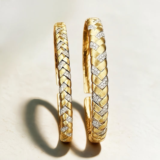 Vintage Rigato Engrave 18k Gold Diamond Bracelet (Item No. VT002）