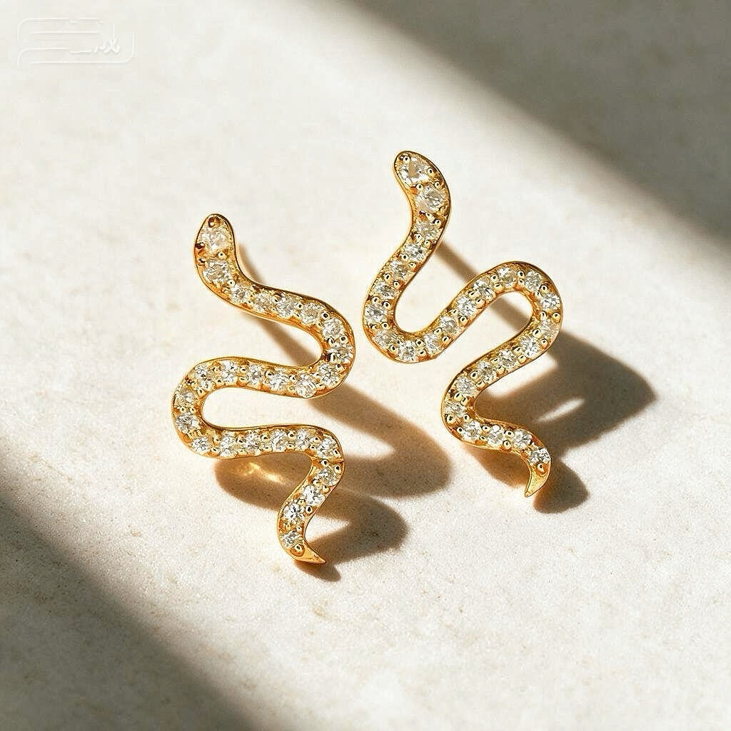 Vintage 18k Gold Diamond Earring (Item No. VT197）