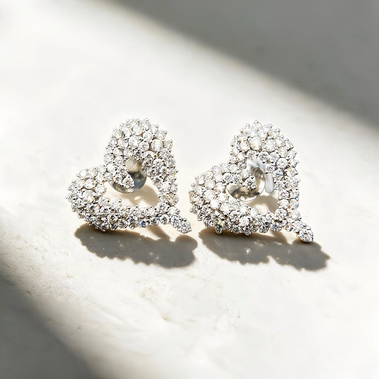 Heart 18k Gold Diamond Earring (Item No. VT266)