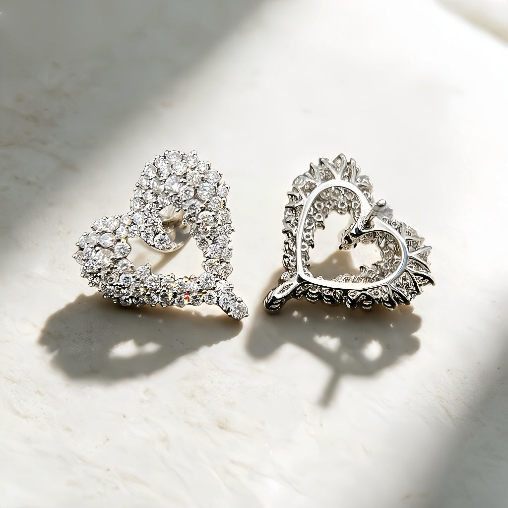 Heart 18k Gold Diamond Earring (Item No. VT266)
