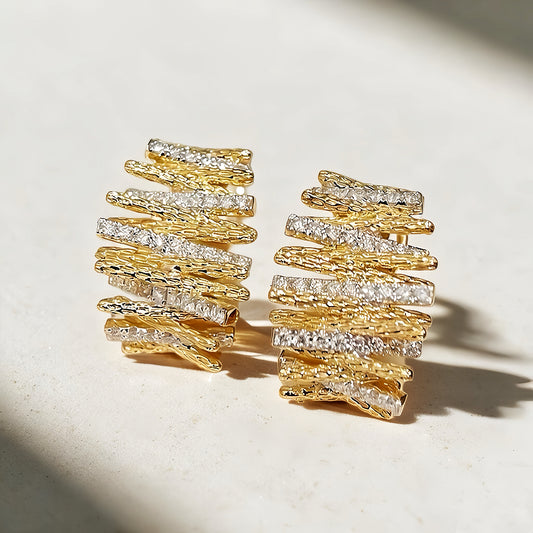 Vintage 18k Gold Diamond Earring (Item No. VT213）