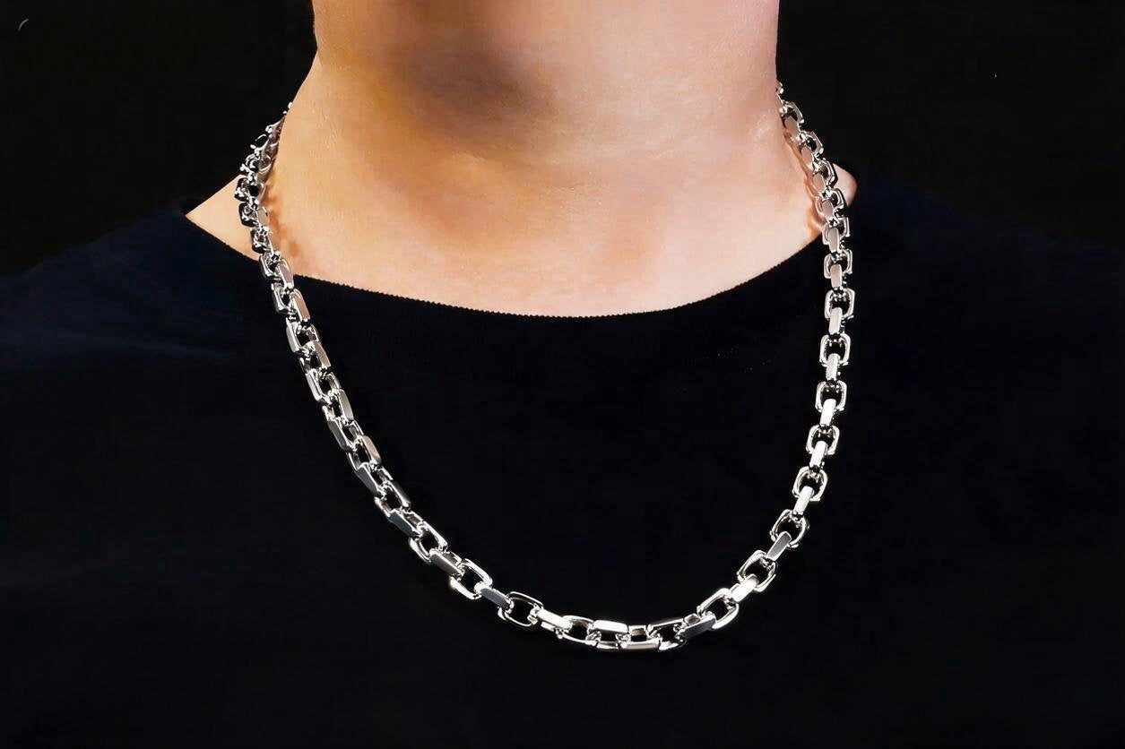 Oval Link Silver Necklace Chain (Item No. TDNS0002）