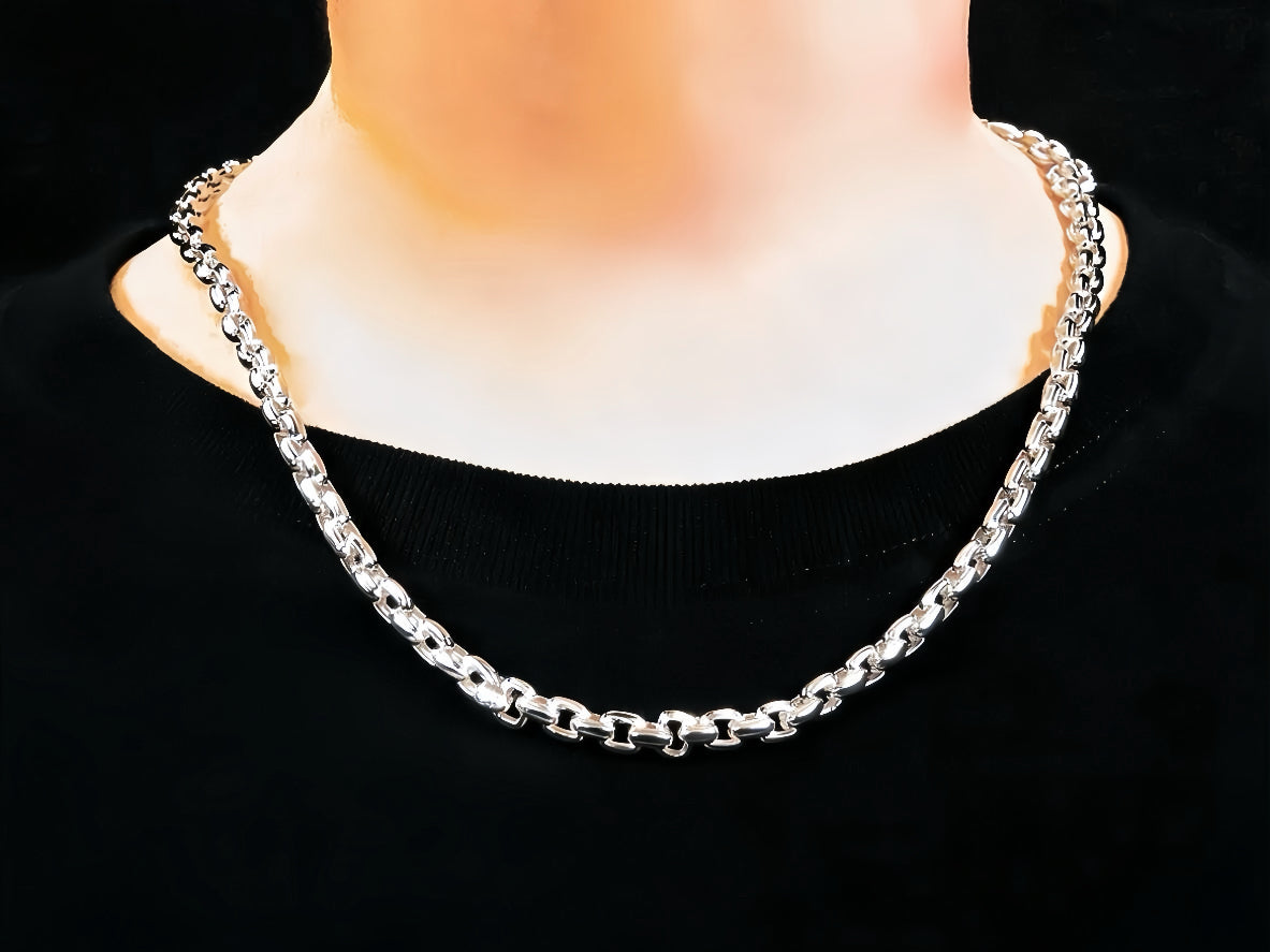 Oval Link Silver Necklace Chain (Item No. TDNS0005）