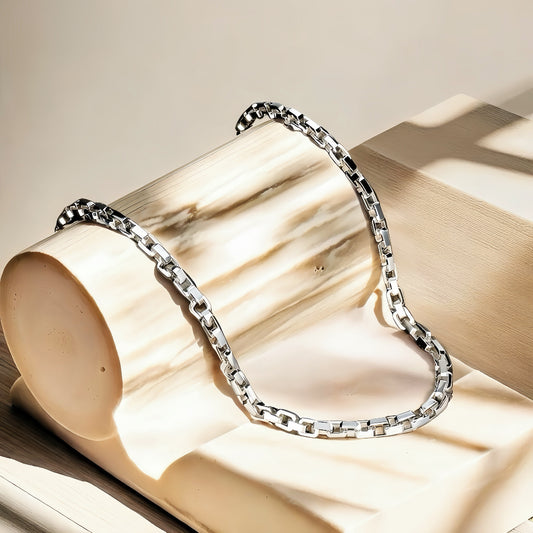 Oval Link Silver Necklace Chain (Item No. TDNS0004）