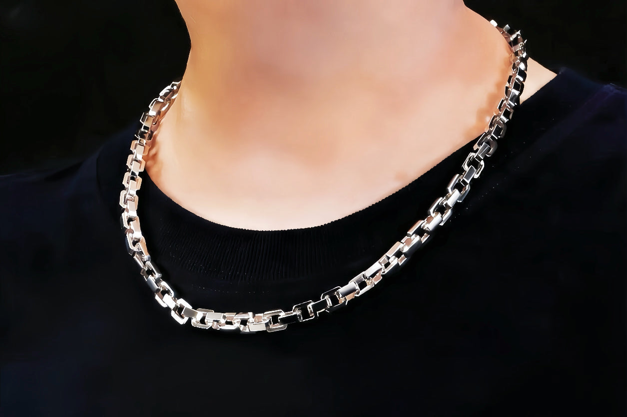Oval Link Silver Necklace Chain (Item No. TDNS0004）