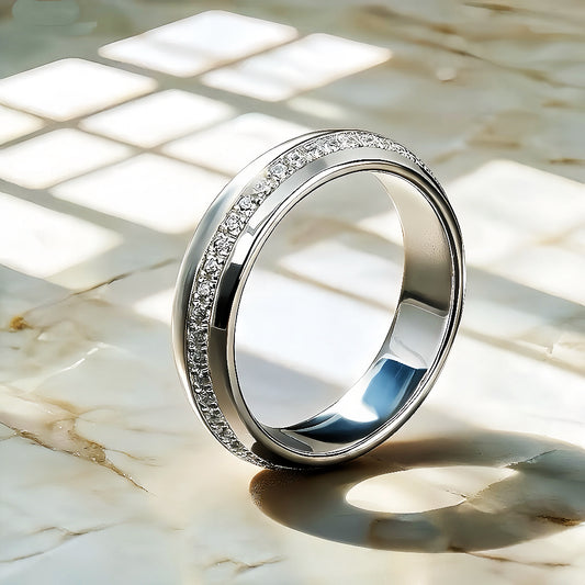 Classic Diamond Silver Ring (Item No. TDRS0009）