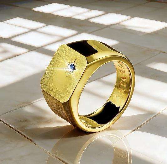 Signet 9k/14k/18k Gold Ring (Item No. TDRG0010）