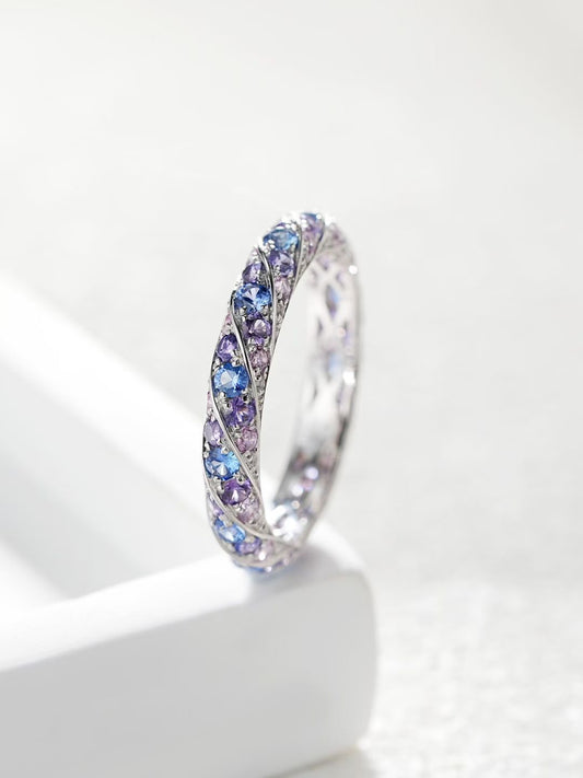 Rainbow Sapphire 18k Gold Ring (Item No. SA130）