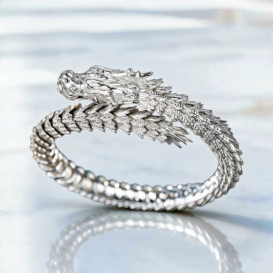 Dragon Elastic Silver Bracelet (Item No. TDBS0001）