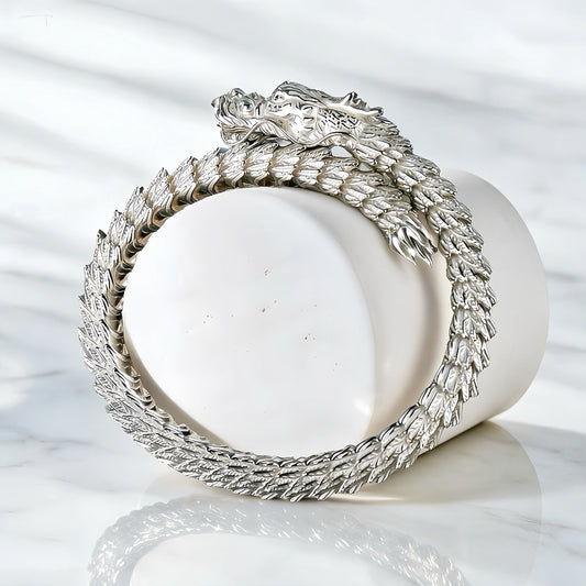 Dragon Elastic Silver Bracelet (Item No. TDBS0001）