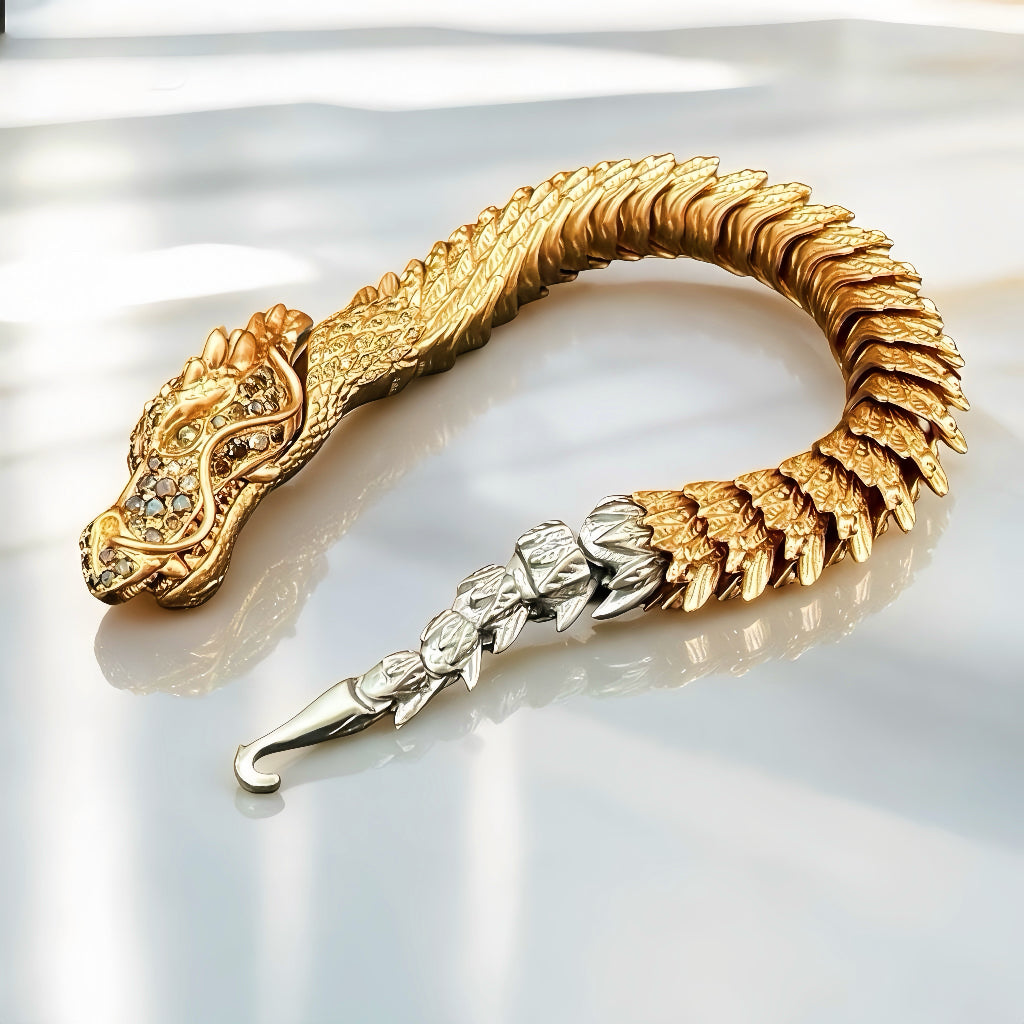 Gold Dragon Diamond Bracelet Chain (Item No. TDBG0023)