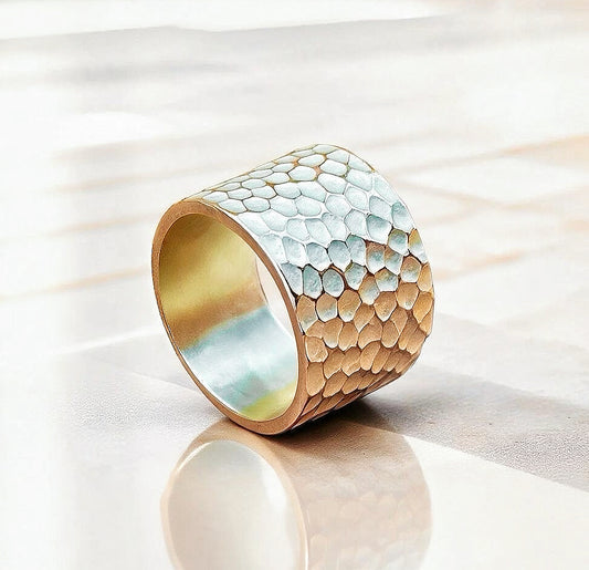 20mm Hammered Silver Ring (Item No. R0137)
