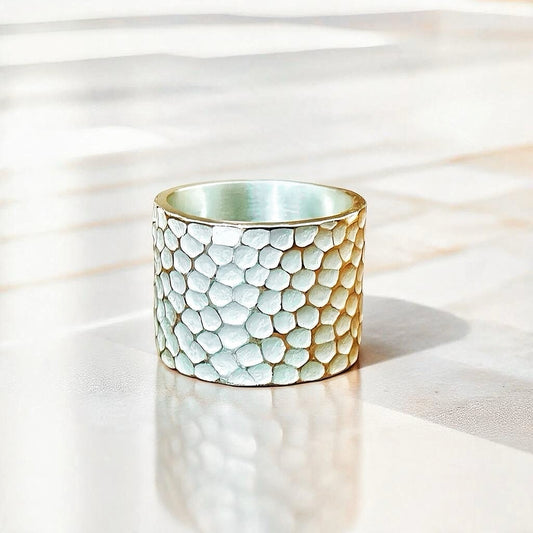20mm Hammered Silver Ring (Item No. R0137)