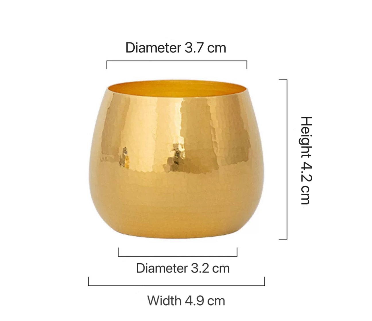 Hammered 24K Gold Cup (Item No. GC004)